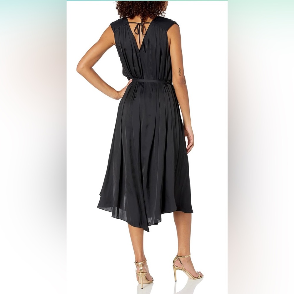 NWT Ramy Brook Flowy Kaisley Black Dress Belted Small